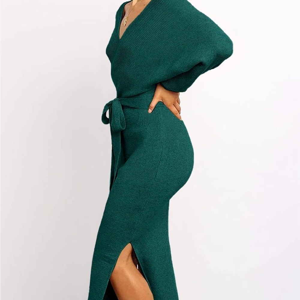 Amazon Women's Long Sleeve Green Dress